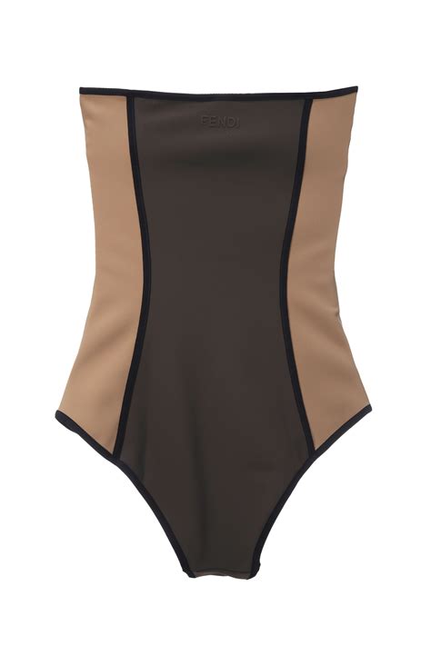 fendi one piece swimsuit|Fendi bikini brown.